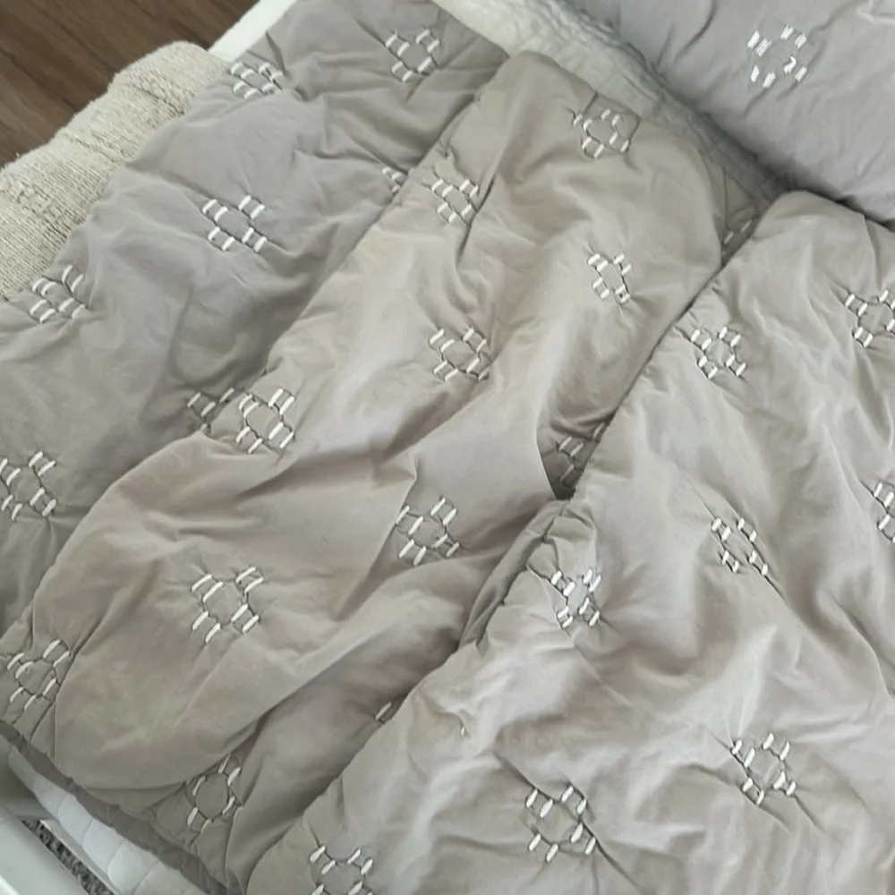 west elm dash stitch quilted pillow covers. set of 3: 2standard, 1 euro sham